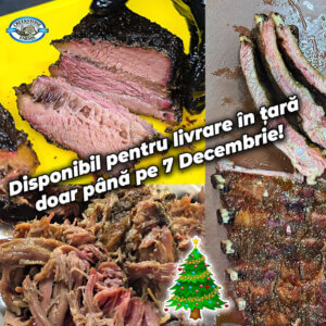 Pachet Festiv Premium - Brisket Black Angus SUA, Ceafă & Coaste de Porc Afumate (1.7 kg)
